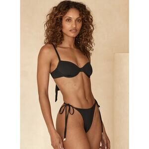 Monday Palomino High Waist High Leg Side Tie Swim Bottom Women Sz P (XS)